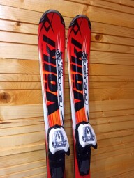 LYŽE VOLKL RACETIGER GS 110CM + LYŽIARKY ROSSIGNOL COMP J RED 22MP